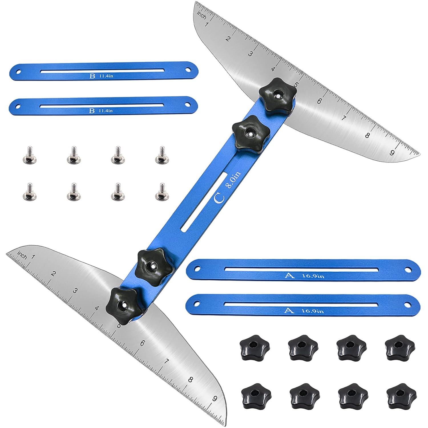 Image of Stair Tread Template Tool - Solid Stair Tread Gauge, Shelf Layout Tool & Stair Jig Tool, Stair Tread Measuring Tool, Stair Scribe Tool Compatible With Many Types Of Layout Projects
