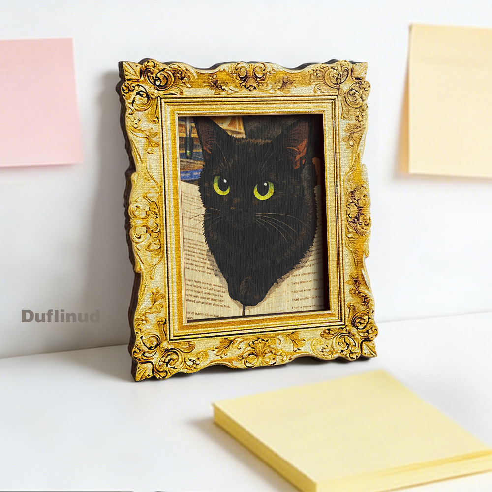 TEMU 1 Adorable Black Cat Fridge Magnet, Featuring A Miniature With Eyes. The Exquisite And Delicate Image Texture Adds A Warm Atmosphere To Your