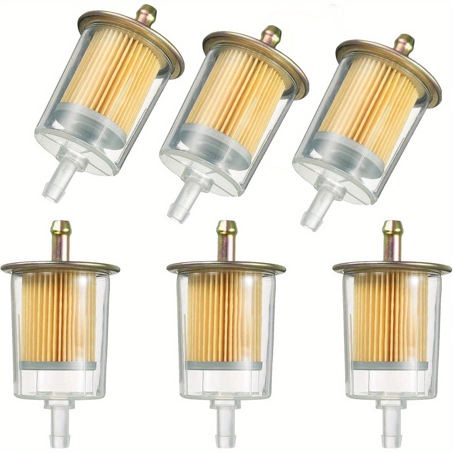 TEMU 6 piezas Filtro de Combustible Universal 3/8" para Tractores Industriales, Autos, Camiones, Motocicletas y Motores a Gas con Líneas de Gas en