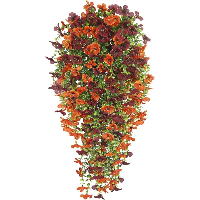 TEMU 4-pack Uv-resistant Realistic Daisy Hanging Plants With Eucalyptus - Maintenance-free Artificial Flowers Suitable For Porch, Patio, Balcony &