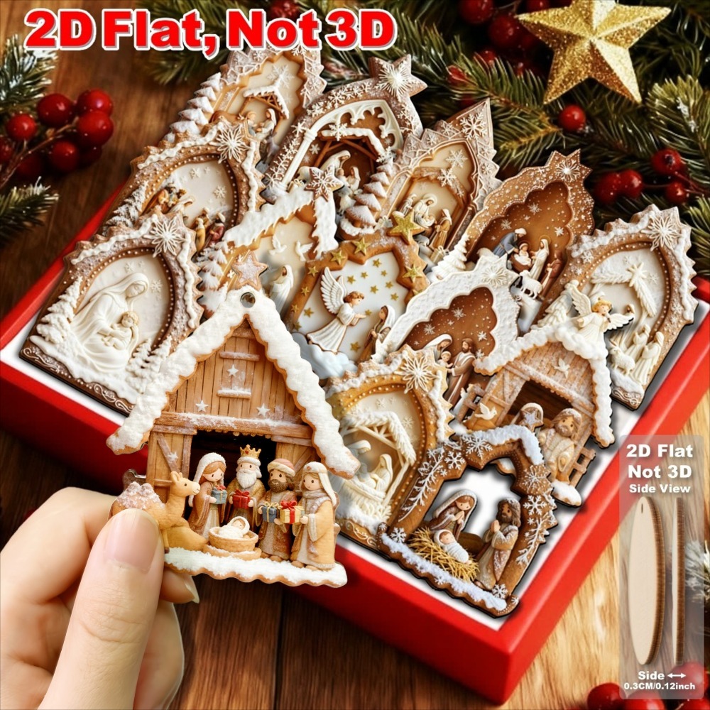 TEMU Decorazione 2D piatta - 14 pezzi Decorazione Natale 2D piatta per biscotti al zucchero - Adatta per Natale, Capodanno, Capodanno , di . Perfetta