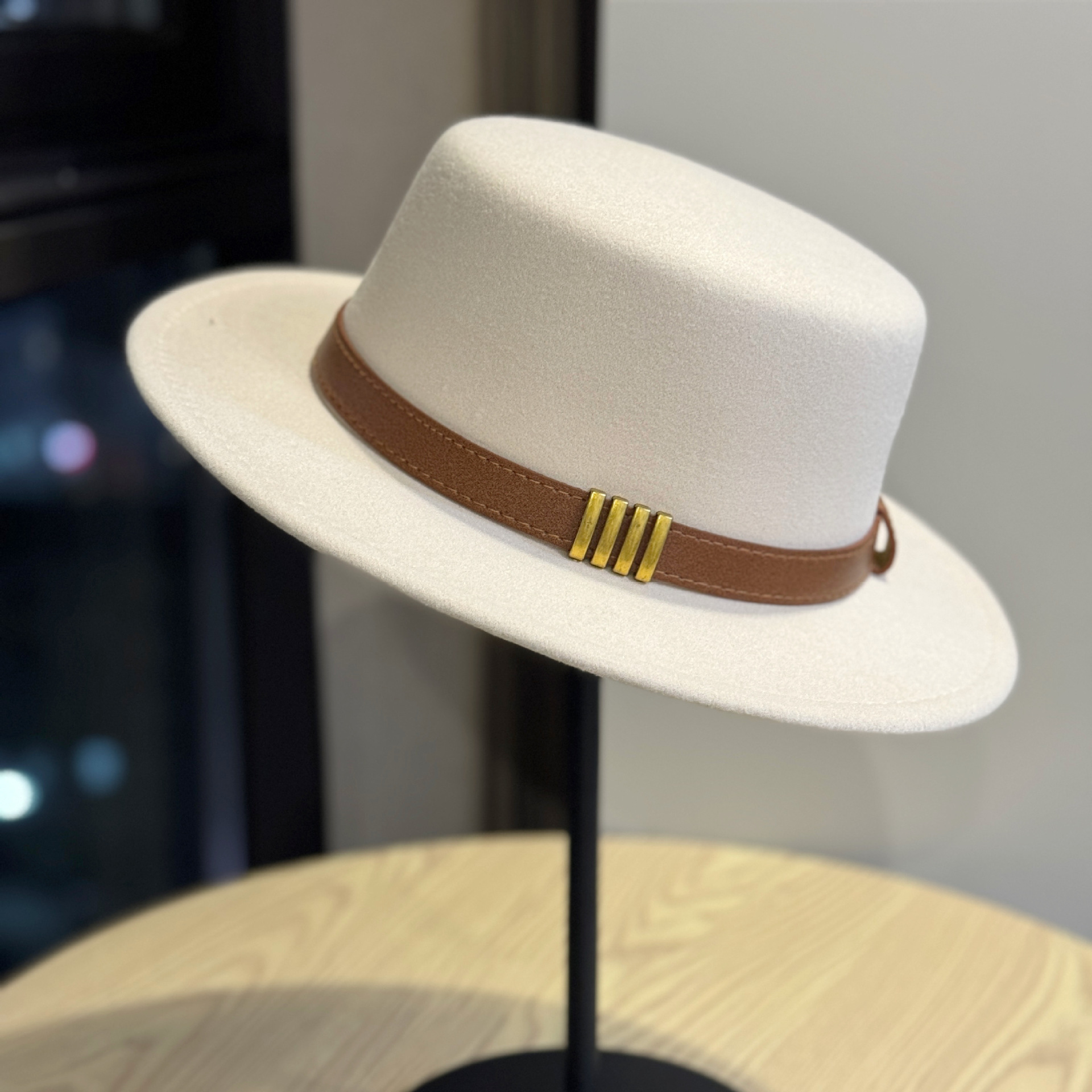 TEMU Chapeau Fedora Vintage en à Large Bord - Chapeau Panama Unisexe Adapté aux Séances Photo de Mariage, Concerts Country et Sorties Air, Chapeau