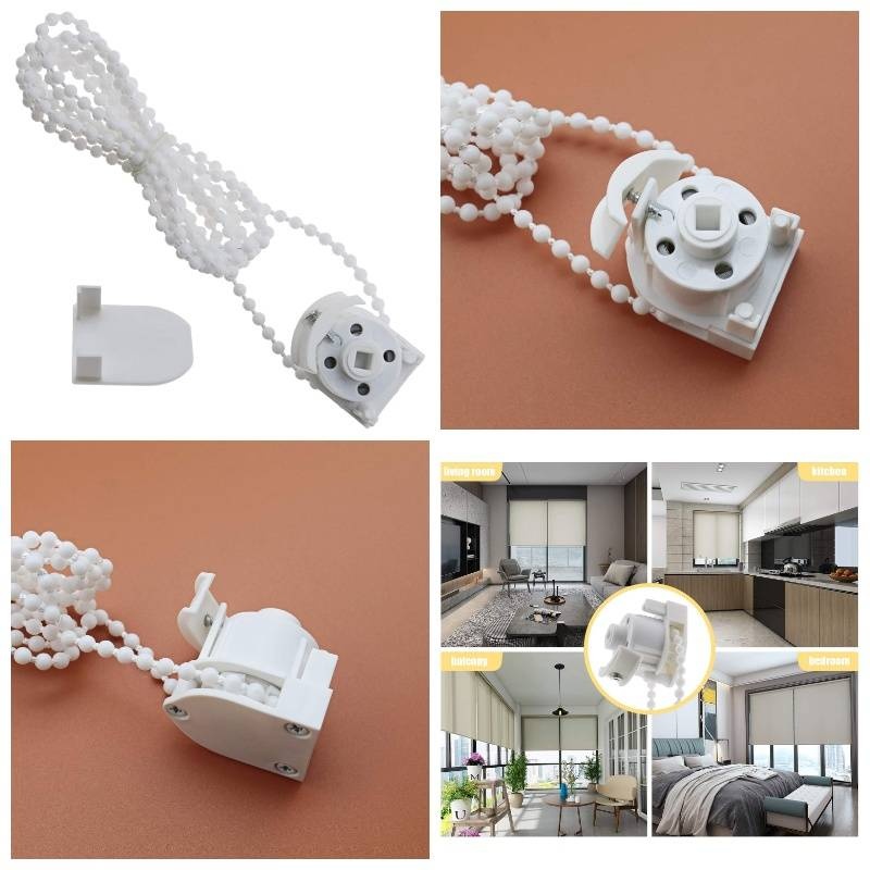 1pc roman blind pulley   chain mechanism   blind end control unit with 2 meter white bead chain window     precision control   components   chain blind motor commercial installers