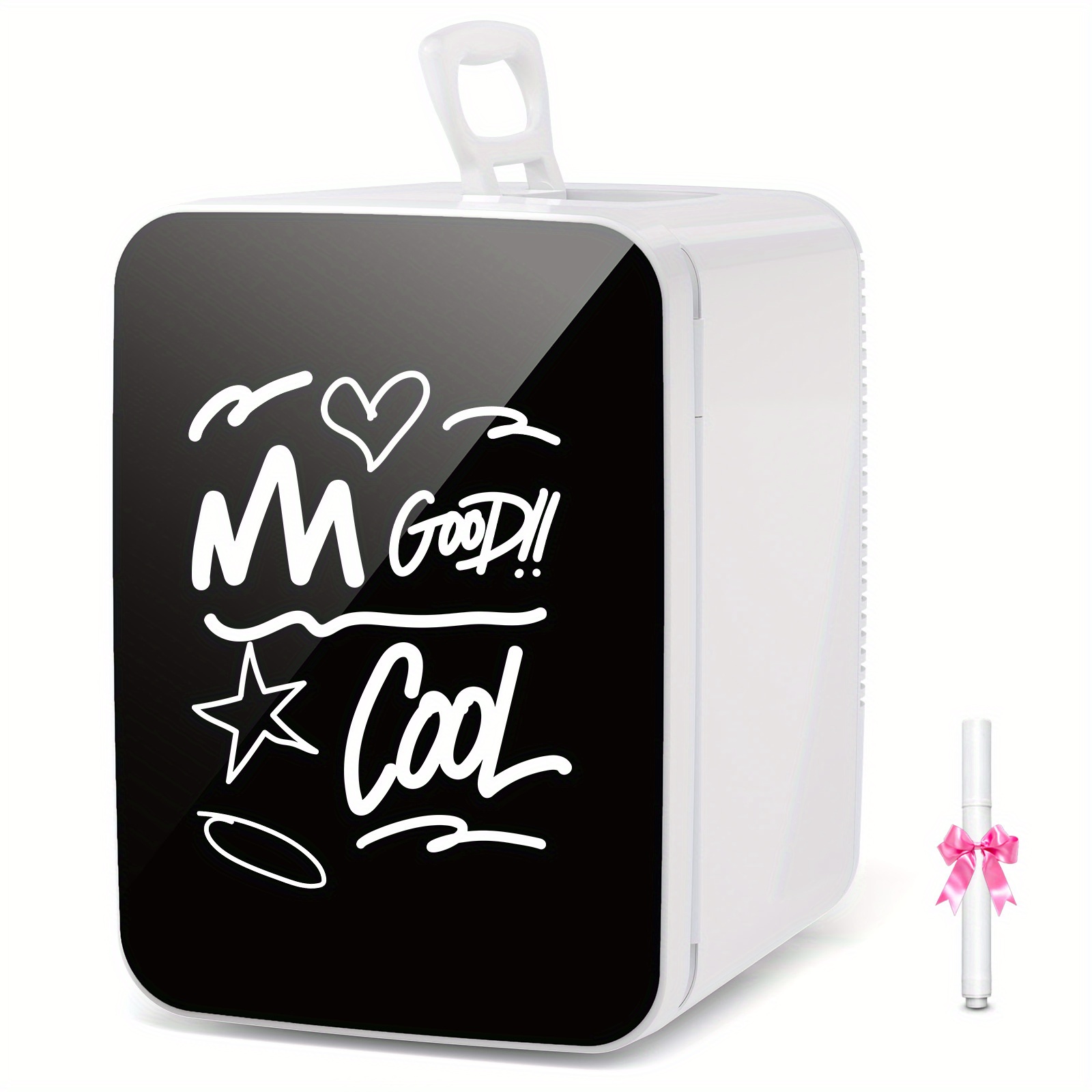 2.64gal/26lbs Mini Freezer Refrigerator with Fast Ice Maker, Compact Portable Freezer with Removable Glass Shelf & Chalkboard Door - Ideal for Dorm, Office, Bedroom, Garage - Energy Efficient Mini Fridge for Small Spaces, Office Refrigerator, Stylish Appliance, Durable Construction, Urban Dwellers