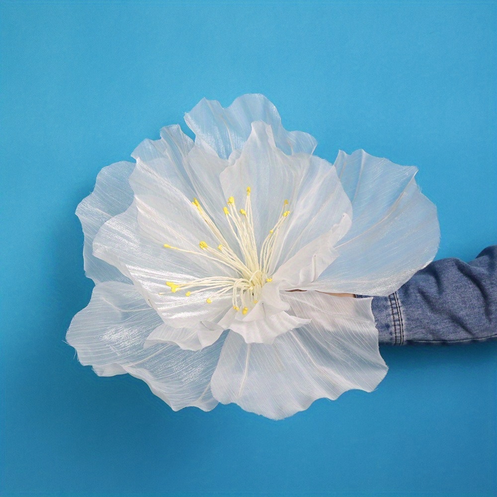 Giant Gauze Artificial Peach Blossoms New 30/40/50cm 3d Fluffy Petals Fake Wedding Landscaping Floor Display Large Flower Head Home Garden Decor