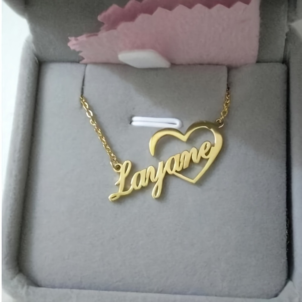 TEMU Collar con colgante personalizado de acero inoxidable con forma de , personalizado con un , con un estilo bohemio chic, adecuado para uso diario