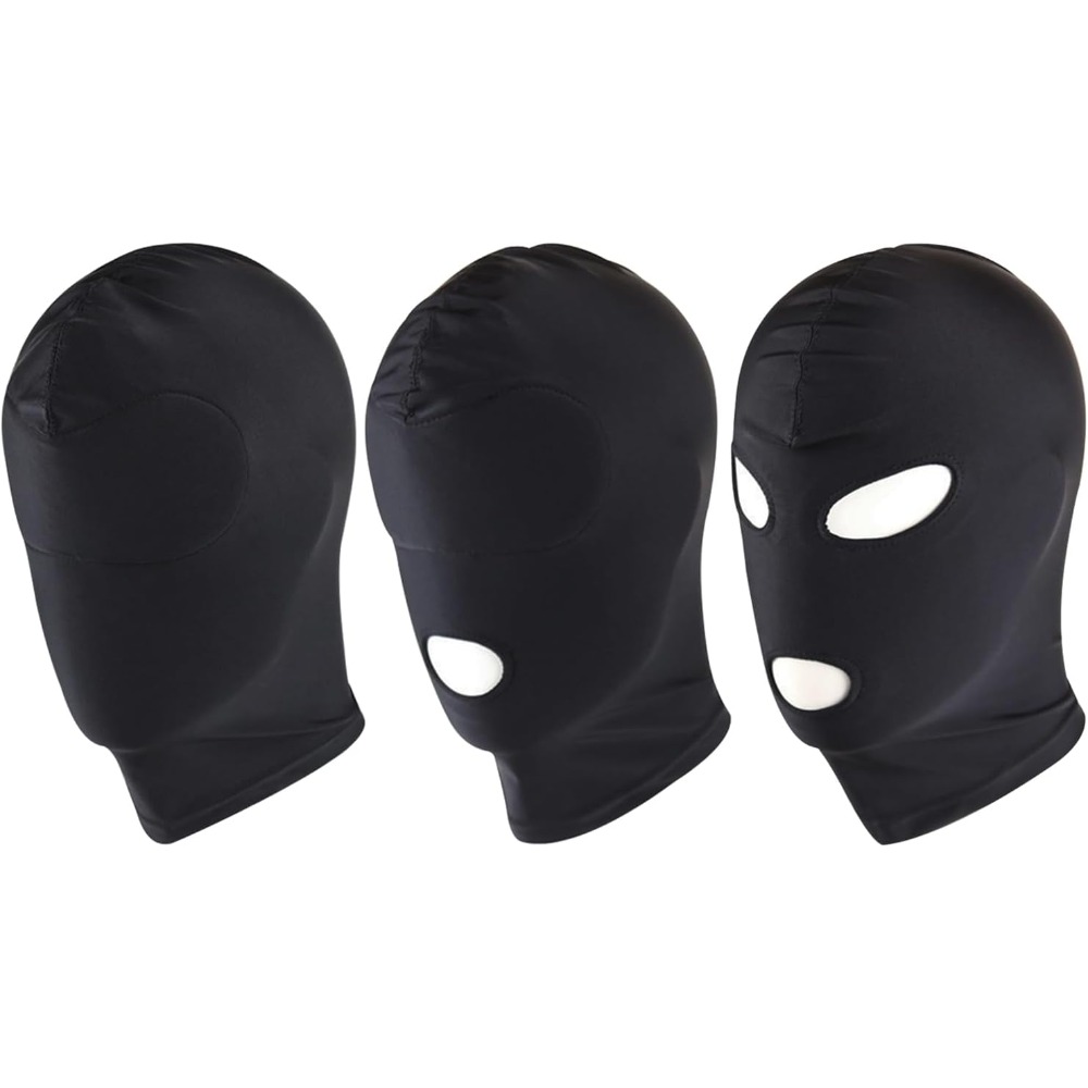 Image of 3pcs Set, Full Cover Hood Masks, Breathable Elastic And Mouth Mask, Head Masks, Unisex For Halloween Party, Cosplay Costume, Carnival Night, Stage Performances