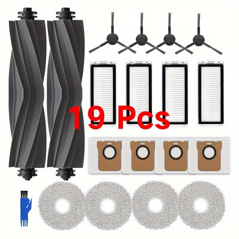 Complete Accessory Kit For L20 Ultra/l20 Ultra: 4 Dust Bags, 2 Main Brushes, 4 Mops, 4 Side Brushes, 1 Cleaning Tool – Robot Vacuum Accessories