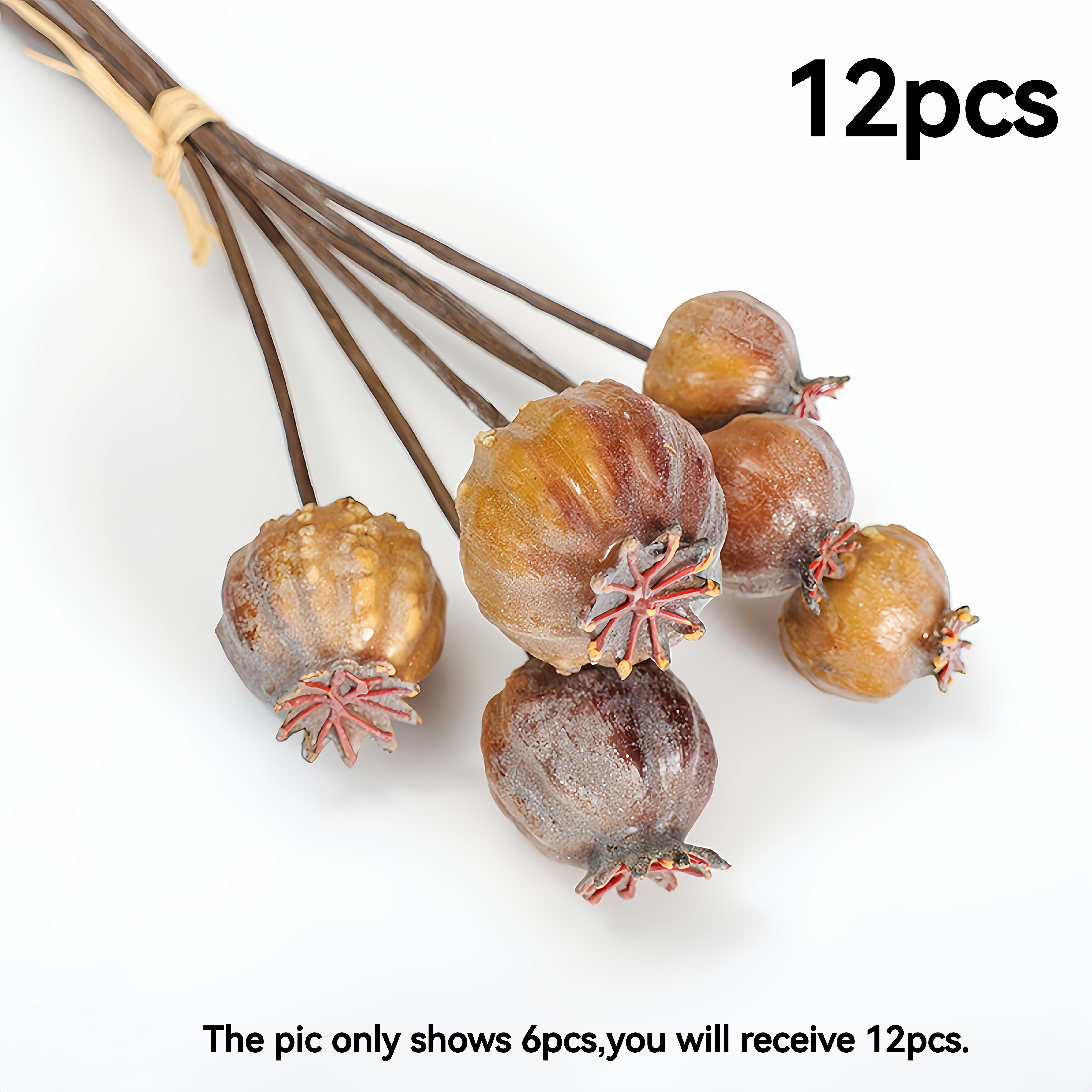 TEMU 12pcs, High-quality Realistic Vintage Bouquet, Suitable For Country Style Home Decor, Thanksgiving, Halloween, Christmas Decoration, Wedding