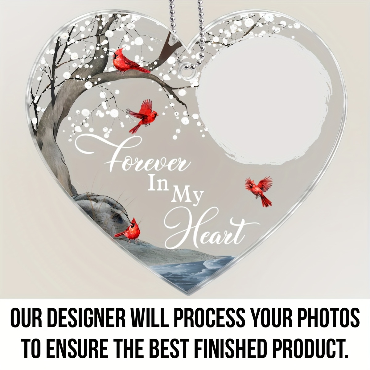 TEMU Pendentifs plats 2D, gouttelettes et finales, 1pc Ornement de voiture en acrylique personnalisé - Souvenir éternel avec votre photo, Cadeau de