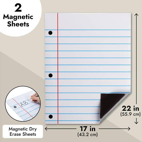 pack of 2 magnetic whiteboard dry erase paper sheets vertical lined bulletin board paper suitable for office magnetic boards compatible for boards magnetic noteboards