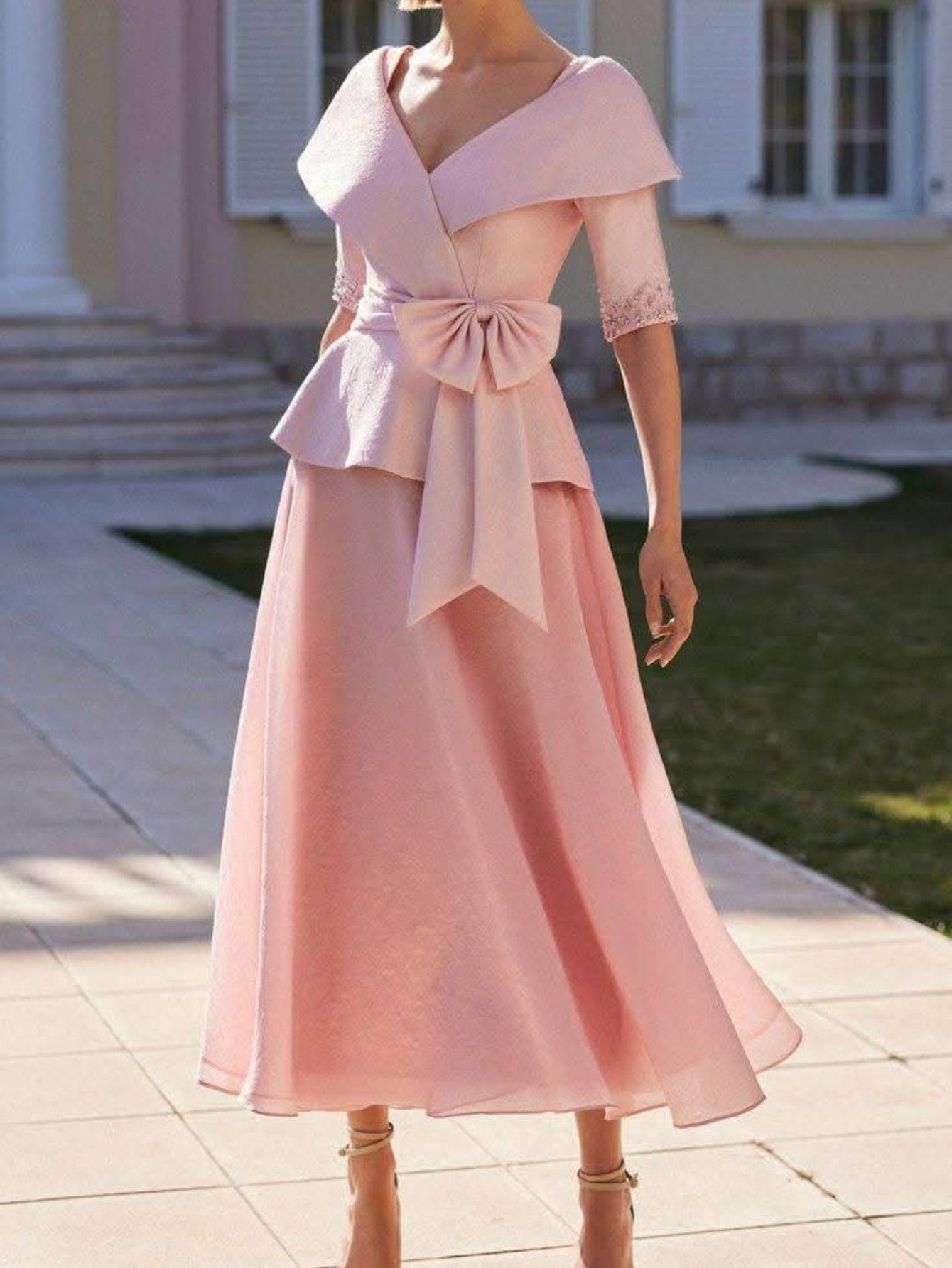 formal 2 piece dress sets 2 piece dress set formal | Designer dresses with sleeves main image 1