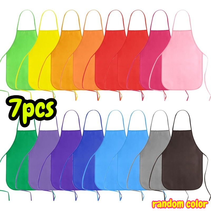 TEMU Ensemble de 7 mini tabliers colorés - Durables, ajustables, couleurs aléatoires, adaptés , à de classe et au tissu d'artisanat, équipement