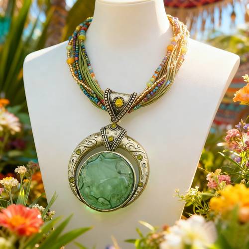 a stunning multi strand braided necklace in a bohemian from allergens ideal for layering during the autumn and winter its a great accessory for vacations and dates
