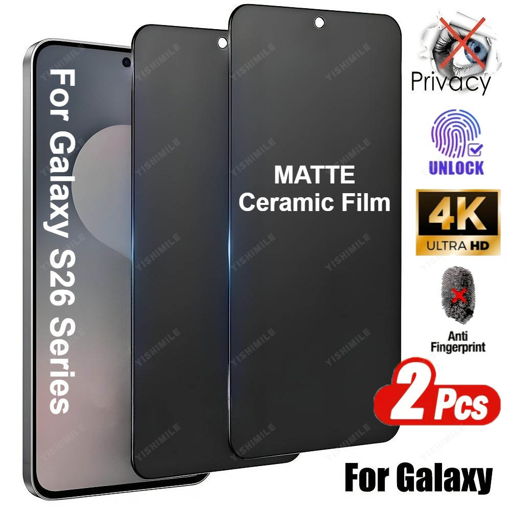 E-shop 2er-Set matte Sichtschutz-Keramik-Displayschutzfolien passend für for Samsung Galaxy S22 S23 S24 S25 S26 Plus Edge Ultra, bietet hohe Klarheit,