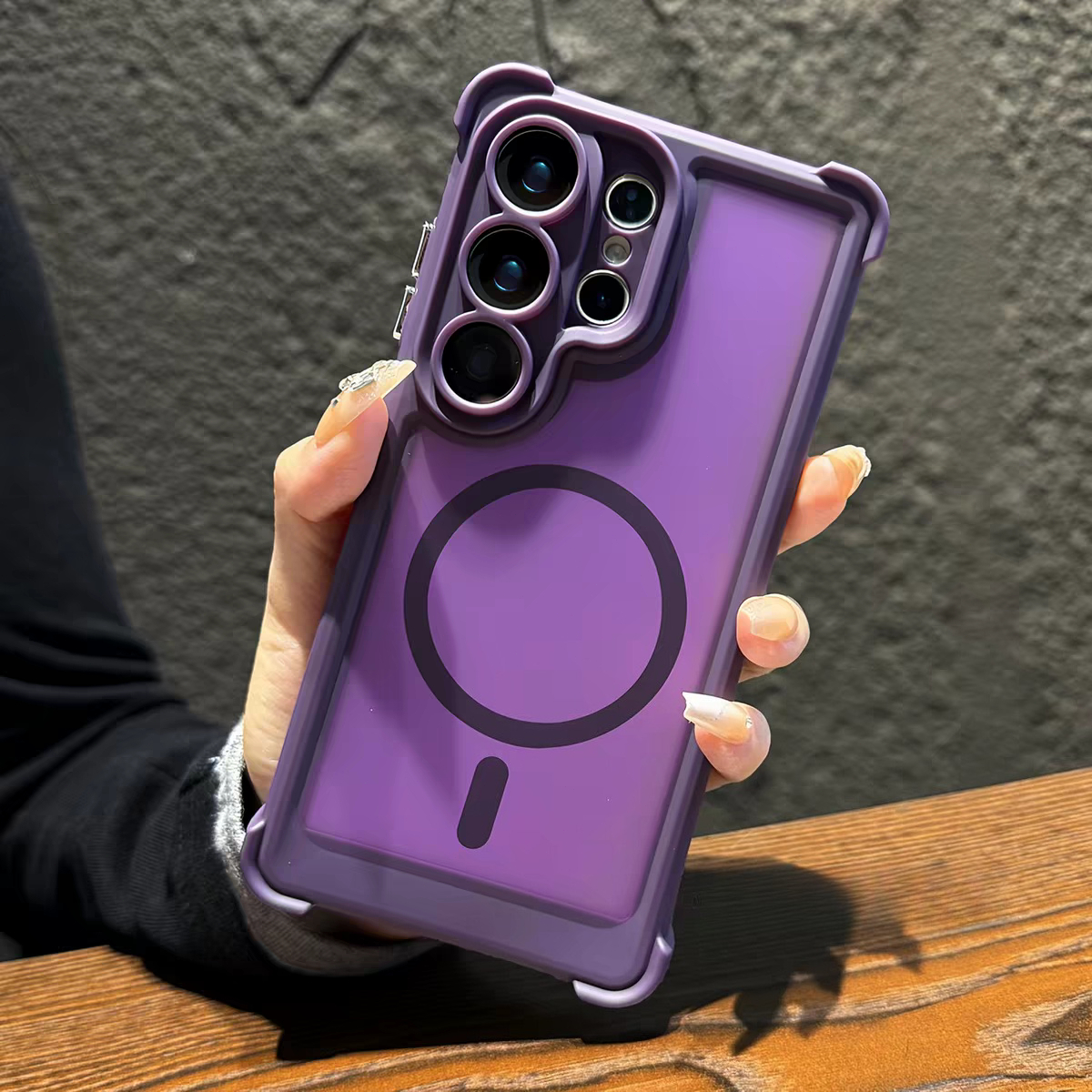 TEMU Phone Case - Luxurious Shockproof Armor Magnetic Wireless Charging Matte Case, Suitable For Galaxy S26ultra S25ultra S24ultra S26plus S25 S24