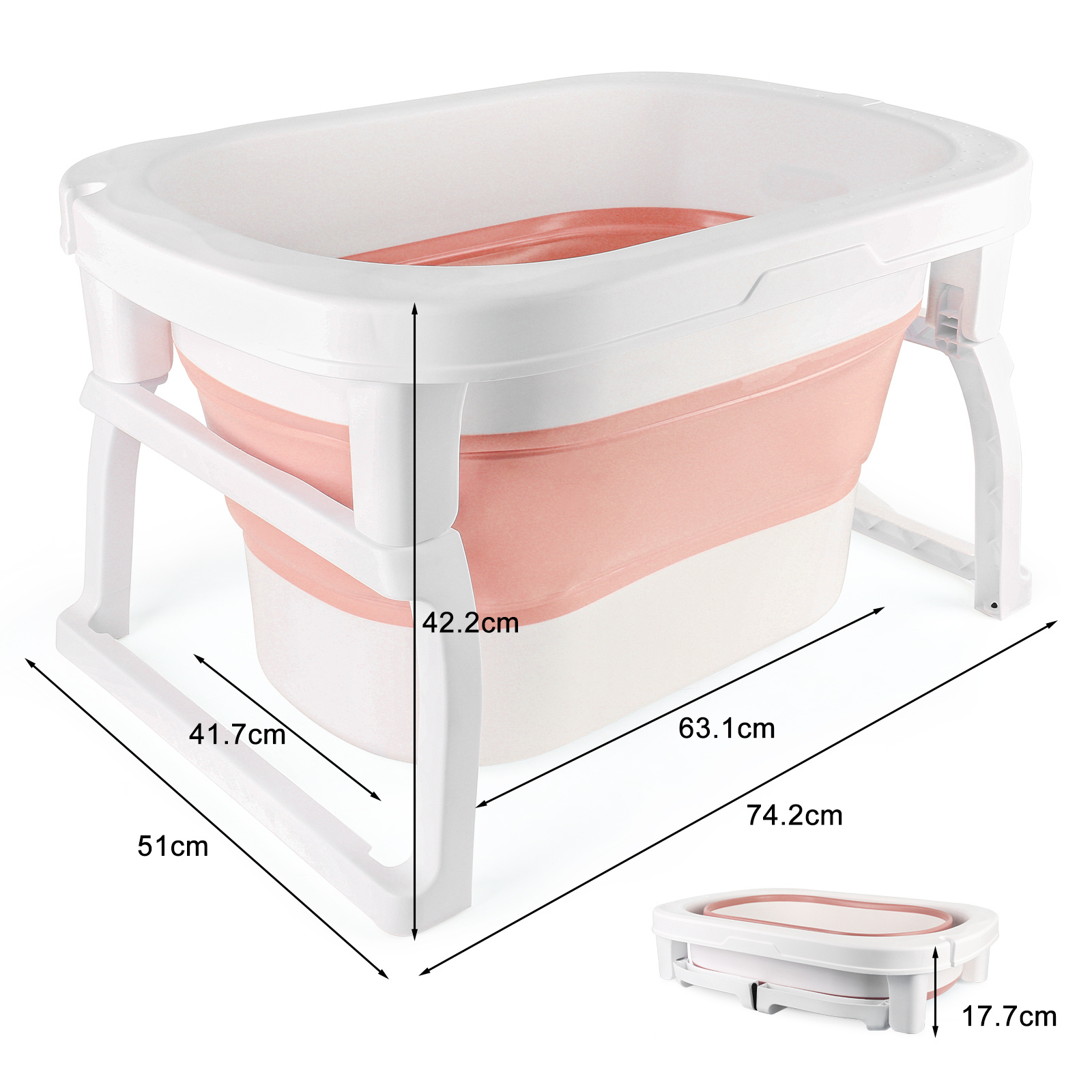 Portable Bathtub With Non-slip Feet, Bath Tub, 74*51*42cm, .