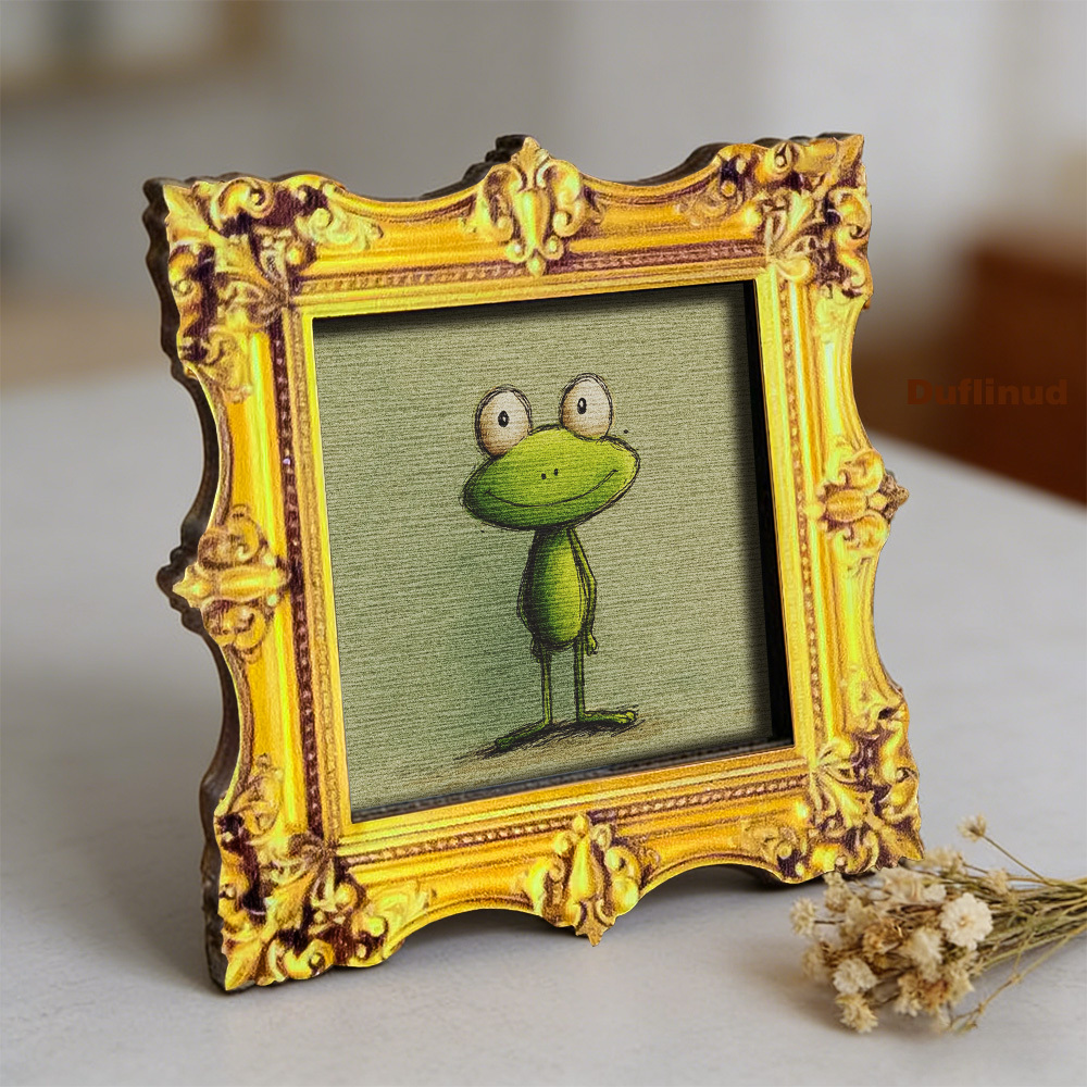 TEMU 1pc Duflinud Hand-painted Wood Frog Fridge Magnet - Suitable, Back For Magnets, Decorative Mini Frog Decor For Fridge Door,, Room, Holiday Gift,