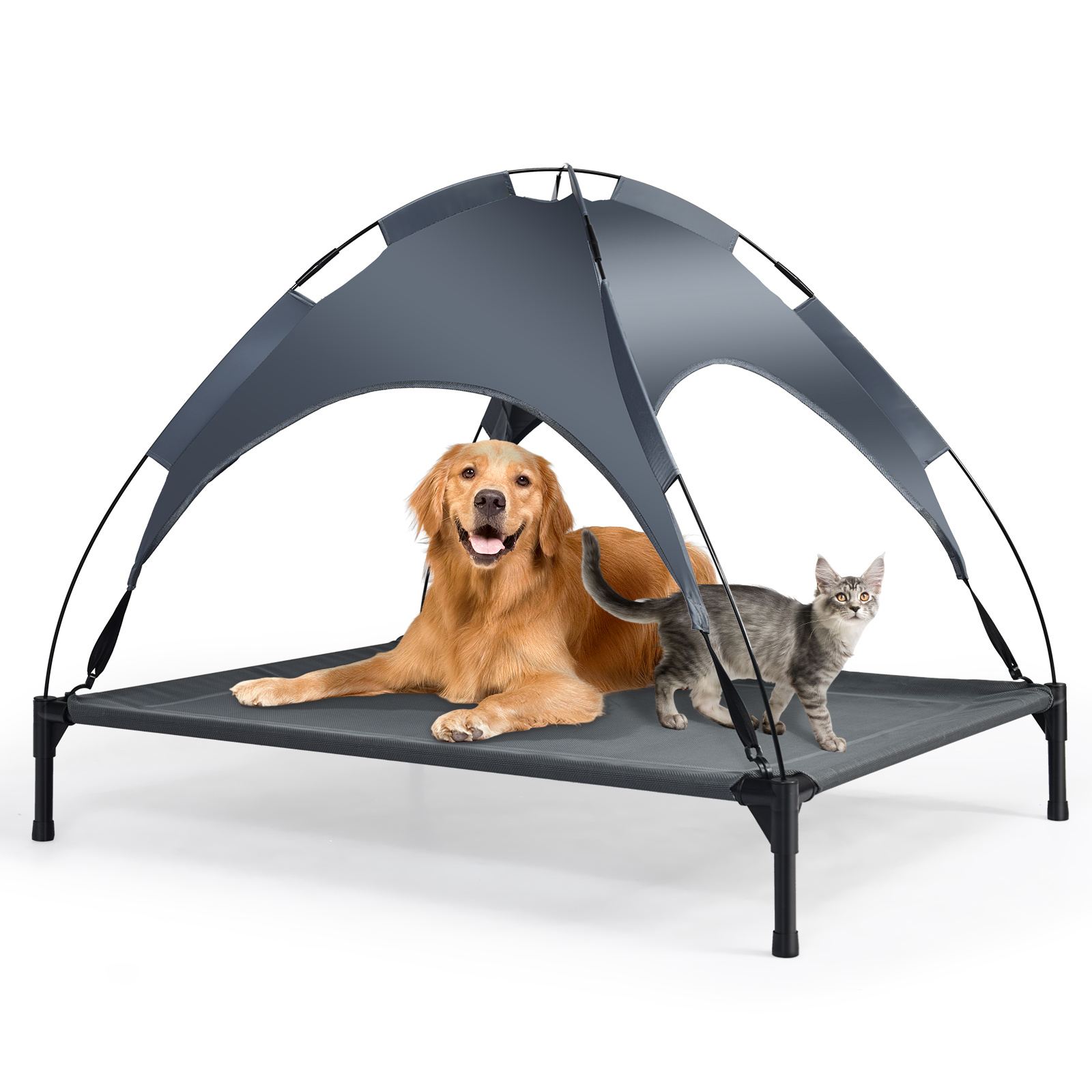 raised dog bed puppy pet cot elevated tent removeable canopy
