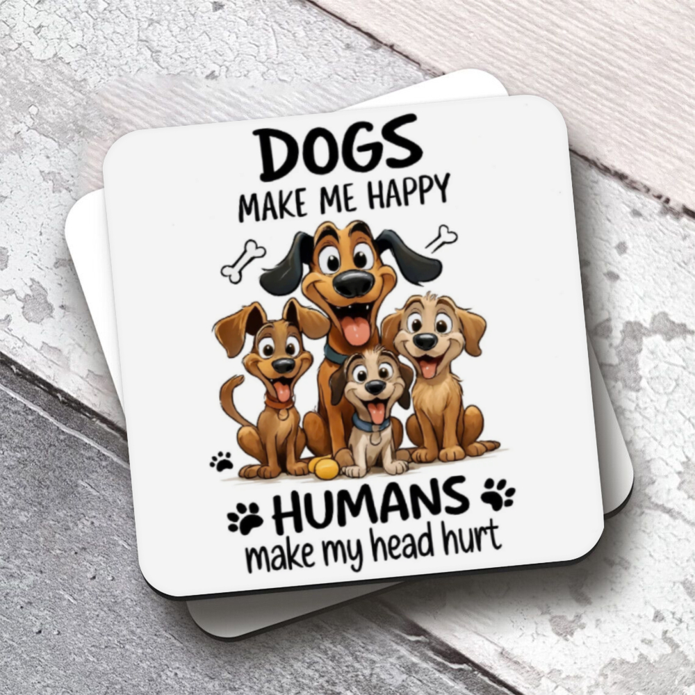 TEMU 1pc Wooden Coaster, Printed With ", Humans Give Me Headaches", Suitable For Office, Pantry, , Dining Area, Catering Table, Convenience Store