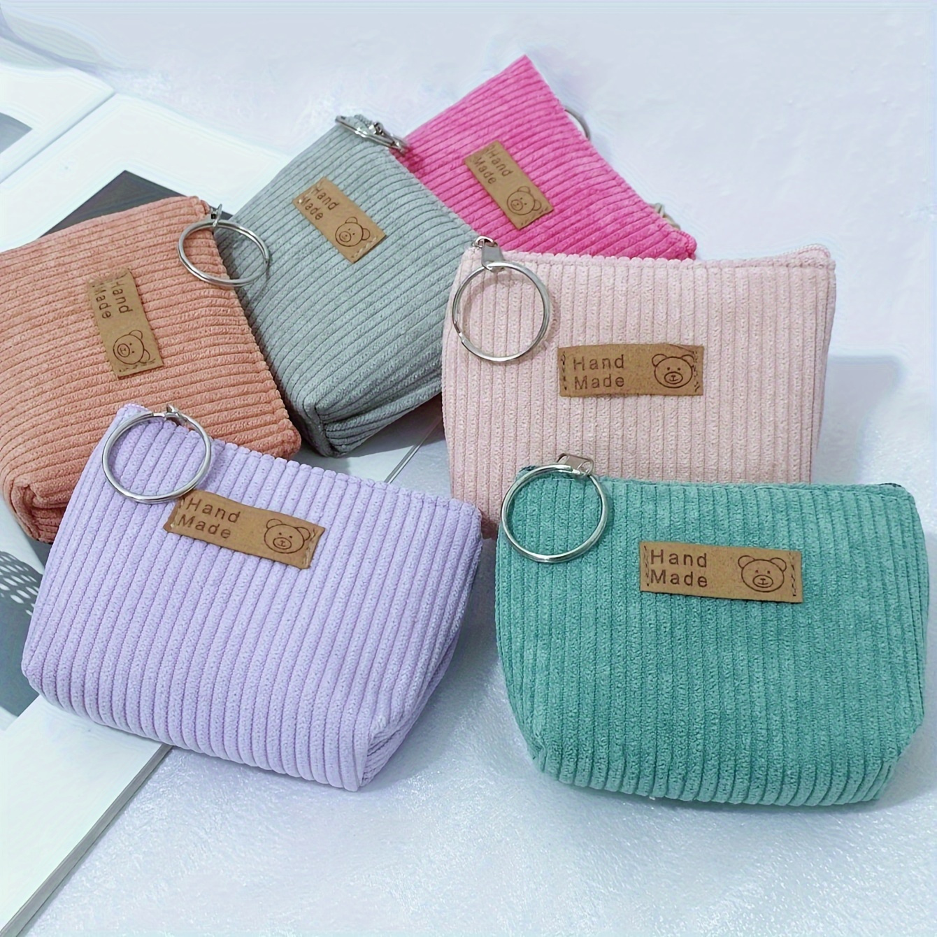 

Chic 2pcs Corduroy Women' Purse Set - Fashionable Canvas Wallets, Hand-washable, Christmas, Valentine's & Easter Gifts