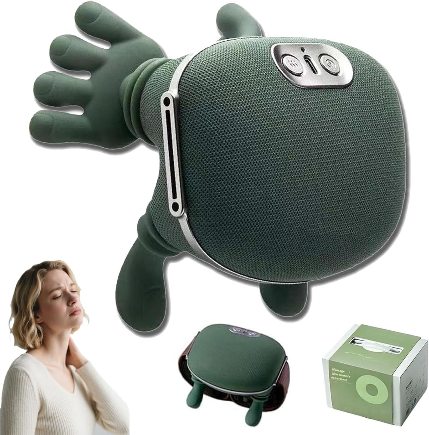 electric massager for shoulder neck portable deep tissue massager with 3d kneading massage unit plug in operation suitable for women men moms and dads green Product details 2