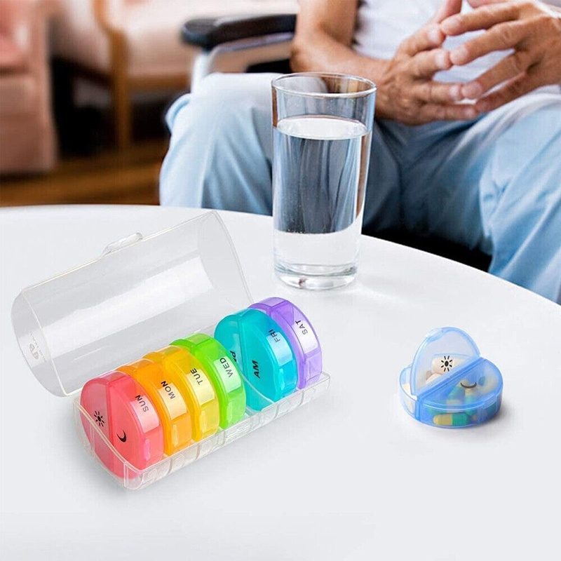 Pill Organizer 2 Times A Day, Weekly AM PM Pill Box, Large Capacity 7 Day Pill Cases For Pills, Vitamin, Fish Oil, Supplements