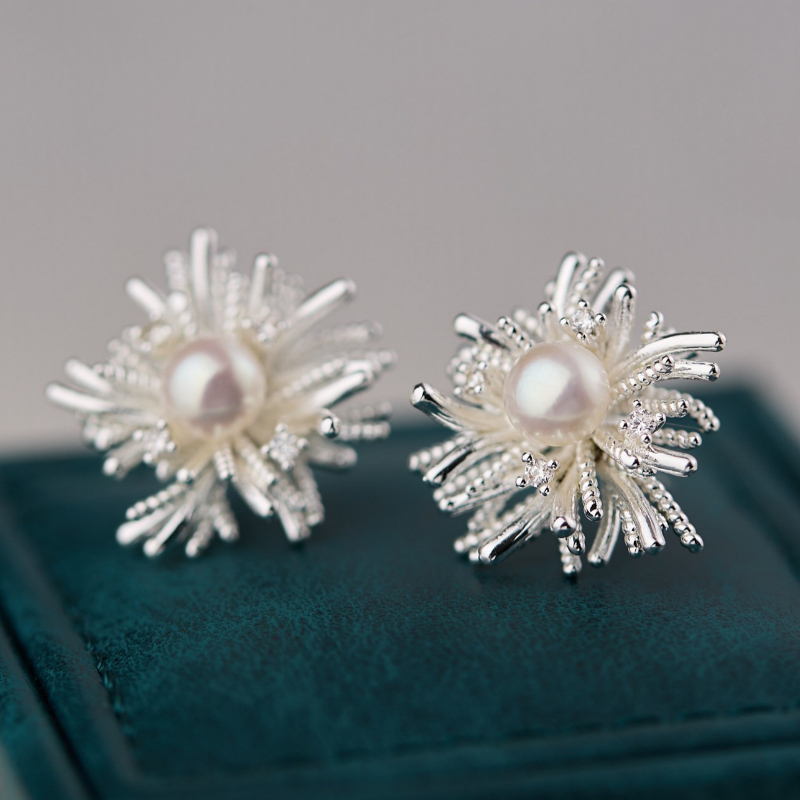 TEMU Boucles d'oreilles clous cubiques à motif feu d'artifice unique pour femme pour , et les occasions spéciales ( boîte)