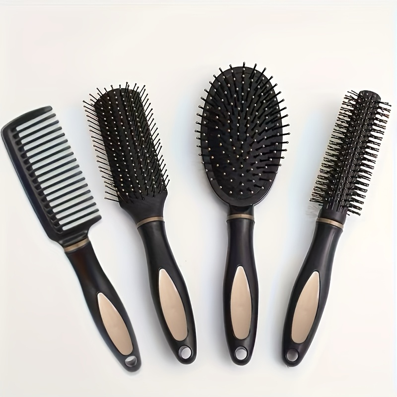 6pcs Black Styling Hair Tool Set with Detangling Comb