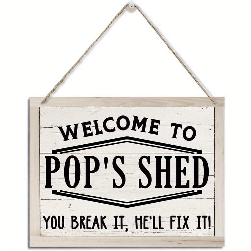 TEMU A Gift Suitable For Pop, Pop', A Father's Day Gift For Pop, Rustic-style Hanging Wooden Sign, Suitable For Farmhouse Decor In A Home Garage,