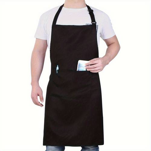 1pc adjustable chef apron with pockets durable and lightweight cooking grilling and baking unisex design essential for holiday gift