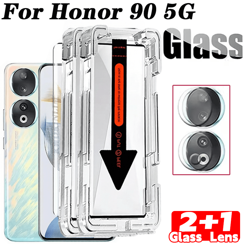 TEMU 2pcs High-definition Tempered Glass Film And 1pc Camera Protective Film, Dust-free Compartment, Providing High-definition , , 90
