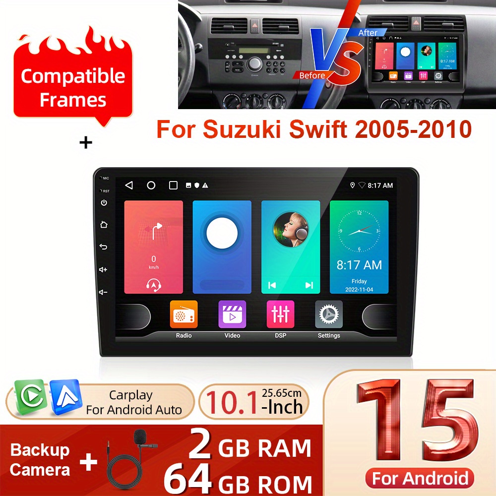 -inch Double Din Car Stereo Designed For Swift Models From 2005 To 2010, Complete With A Frame. It Features And Auto, .1-inch In-dash Navigation Gps System, Dsp, Eq, , Wifi