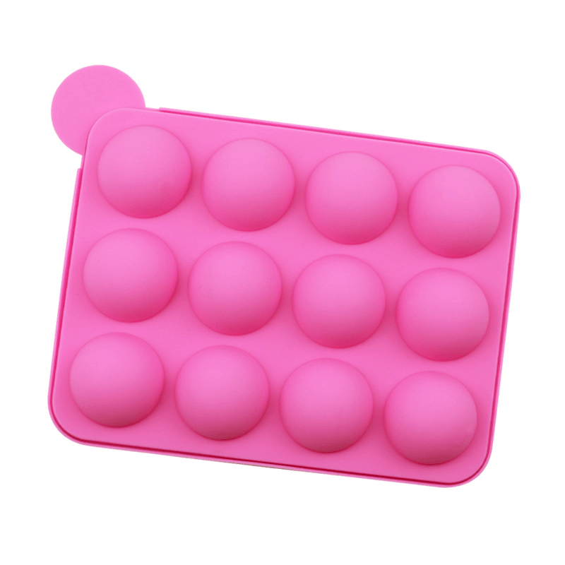 Image of 12- Lollipop And Cake Ball Molds - Spherical Silicone Molds For Chocolate, Candy, And Baking (sticks Not Included) - Easy Demolding Handmade Dessert Molds