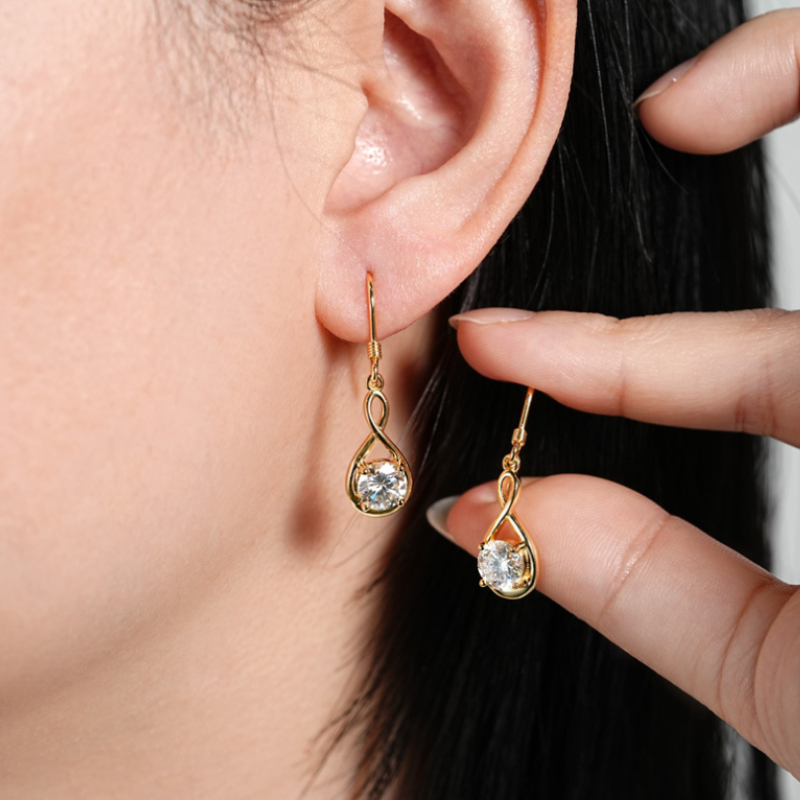 925 Silver 3-Carat Moissanite Stud Earrings — Elegant Gift Set