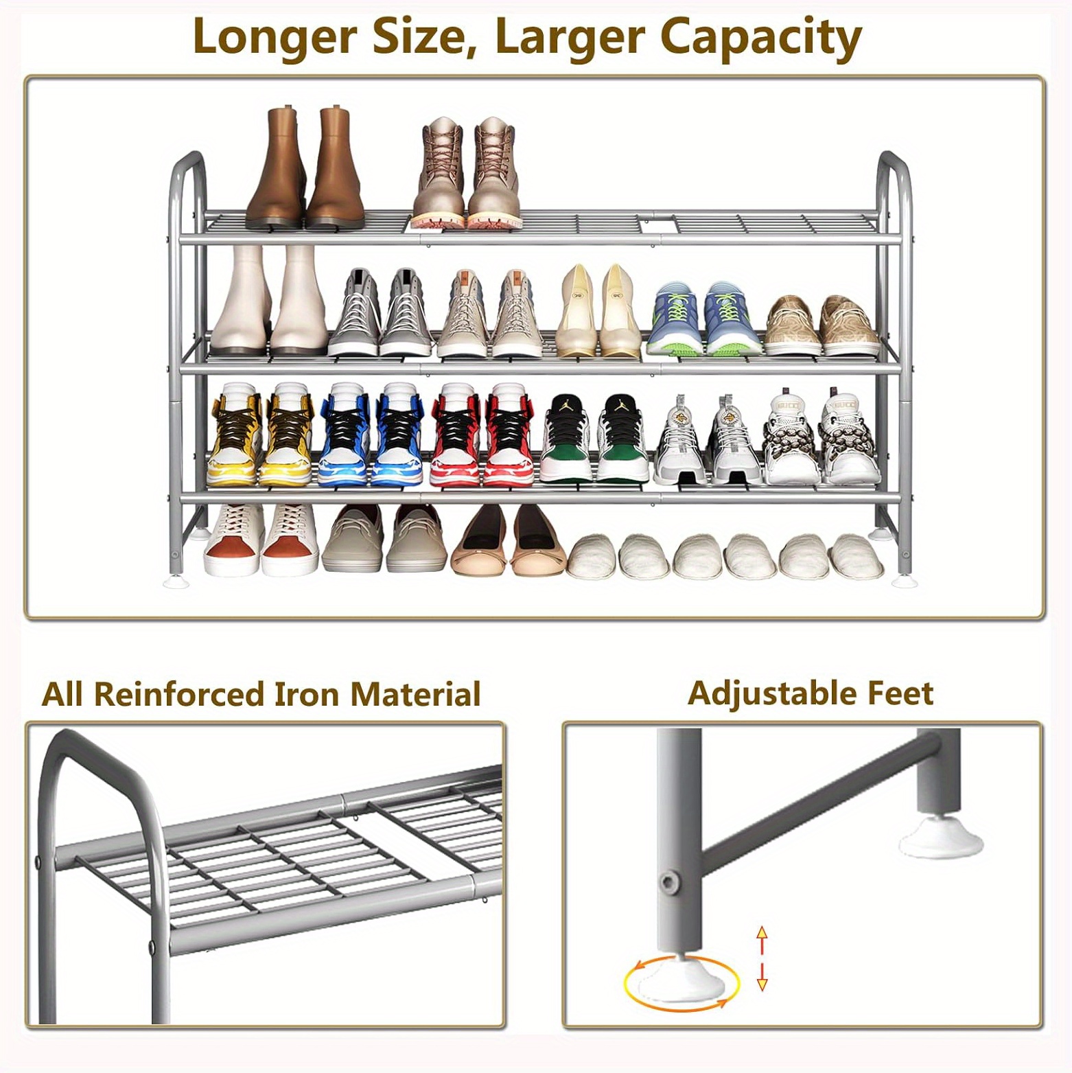 shoe rack with 3   storage suitable for wardrobe entrance   details 0