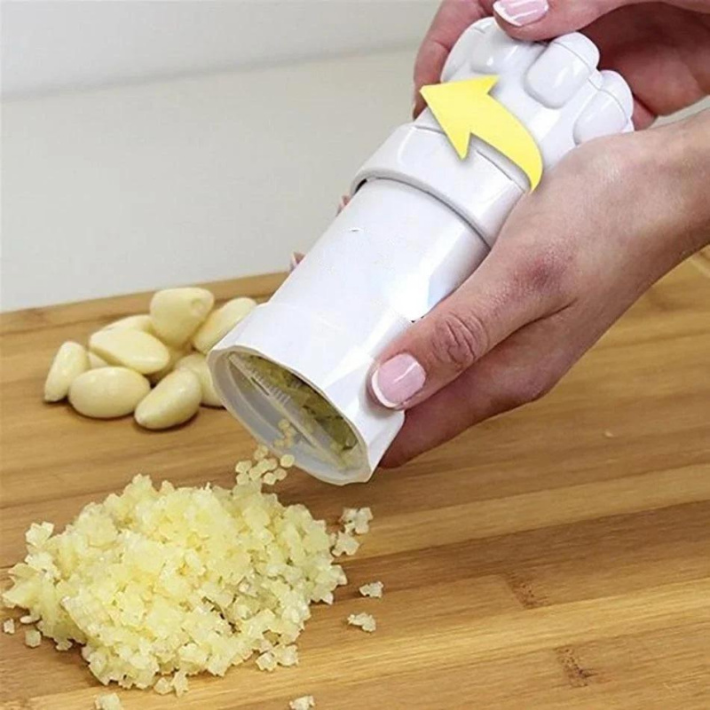 Heavy-Duty Garlic Press with Stainless Steel And Ergonomic Handle - Multi-Functional Food Processor for Mincing, Chopping, Peeling, Shredding, Mixing - Dishwasher Safe