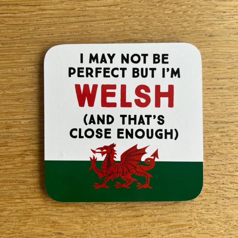 TEMU 1 Welsh Theme Fun Quote Coaster, Bar Table Decoration Plate, Humorous Welsh Text Print Design, Made Of High-quality Wood Material,