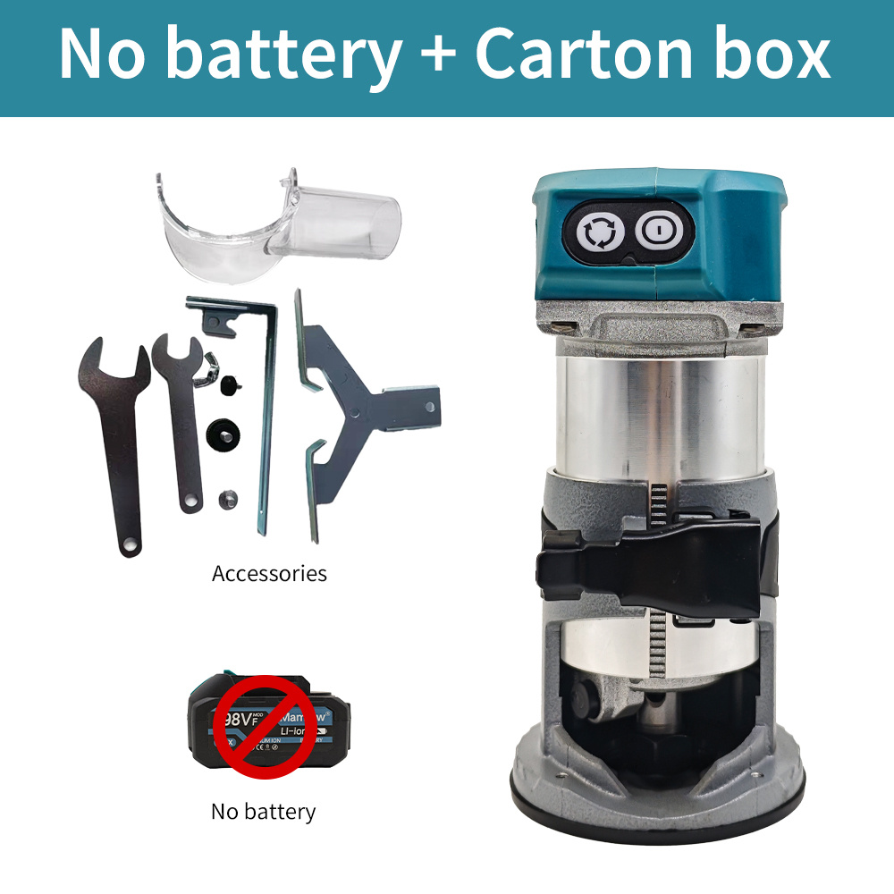 Image of Mamidw Brushless Cordless Compact Router 33000rpm 6. Milling Cutter Diameter Electric Wood Trimmer For Woodworking Edge Trimming Chamfer Carving (tools Only) For Makita 18v Battery Pin
