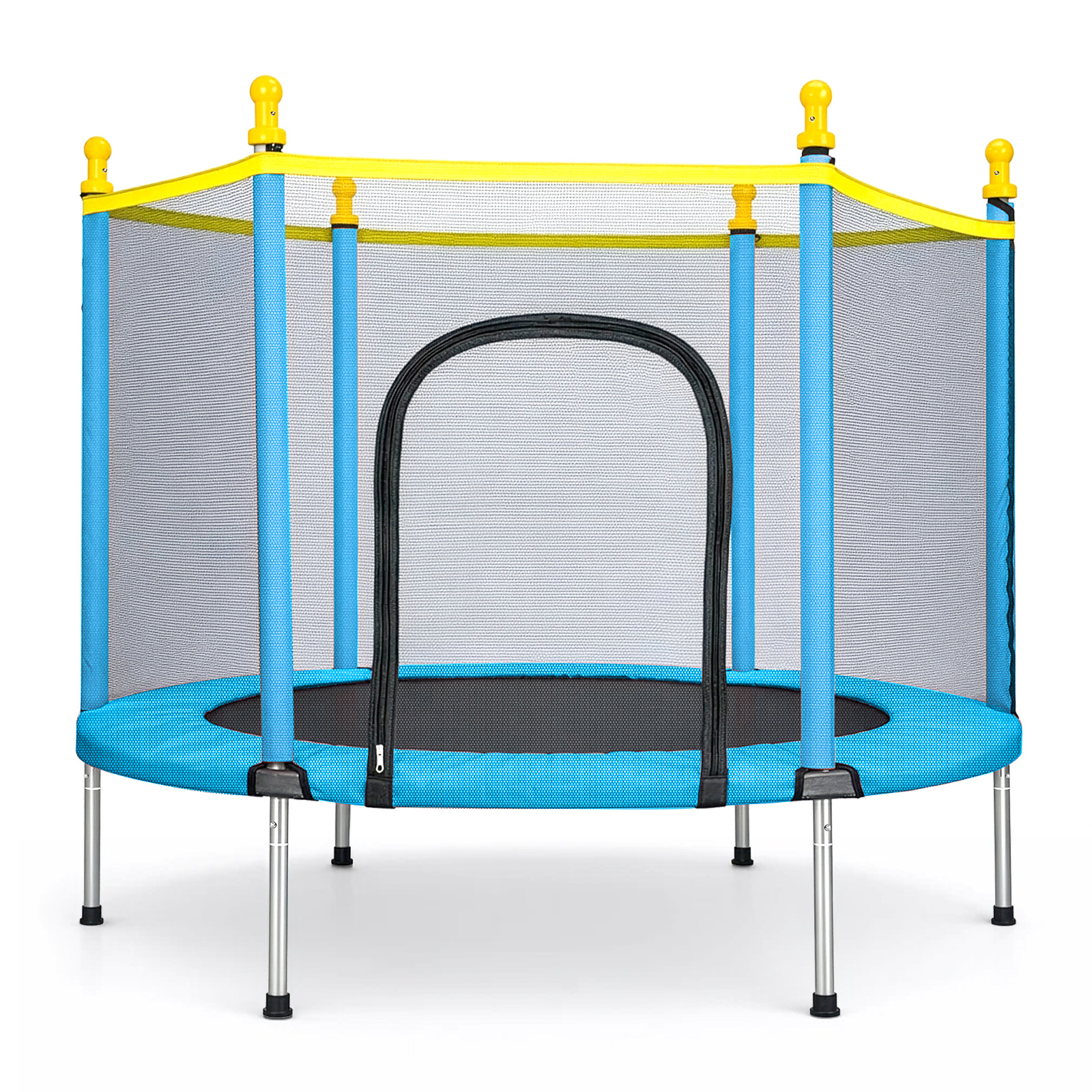 5 Ft Trampoline With Safety Net Cover And Additions Hopper For Indoor And Outdoor Use