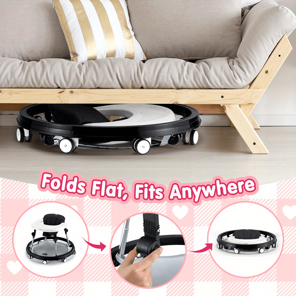 Playpals 3-IN-1 Baby Walker Adjustable Stroller Kids Ride On Toy Black, Stroller for Baby, Ride On Car, Stroller, Mobility, Compact Design, Lightweight Stroller, Durable Construction, Sturdy Frame, Push Walker, Toy For Old, Baby Toy - Image 7