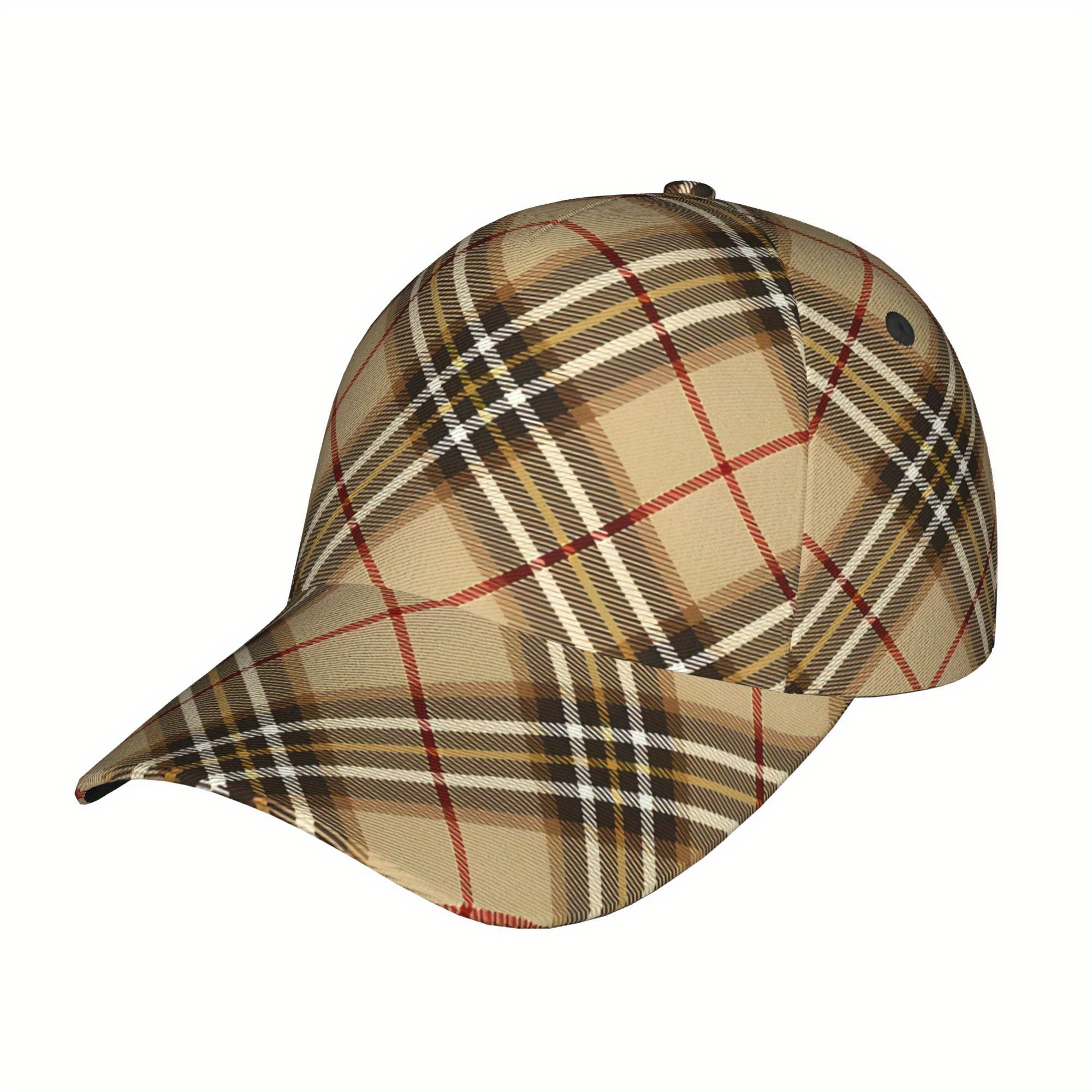 E-shop 1 Stück Baseballcap mit Gitterlinien-Druck für Damen Herren – Leichte verstellbare Sonnenkappe mit breiter Krempe, modischer