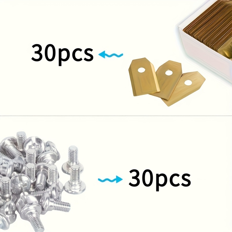 Image of 18/60pcs Titanium Alloy Replacement Blade, Suitable For Gardena Automatic Lawn Mower- Husqvarna Garden Machinery Lawn Mower Blade Manual Machinery Blade