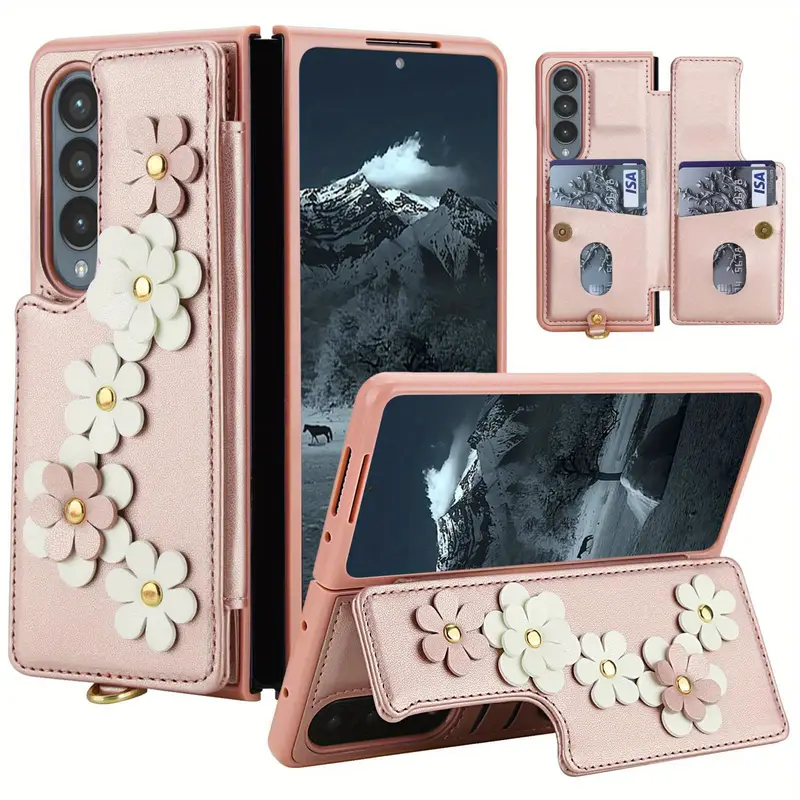 Phone case: for Galaxy Z Fold 7/ 6/ 5/ 4/ Case, Wallet with Card Holder, Cute * Crossbody Phone Purse for Women, Magnetic Kickstand Shockproof Cover with Wrist Strap Lanyard Phone Case Phone case: for Galaxy Z Fold 7/ 6/ 5/ 4/ Case, Wallet with Card Holder, Cute * Crossbody Phone Purse for Women, Magnetic Kickstand Shockproof Cover with Wrist Strap Lanyard Phone Case