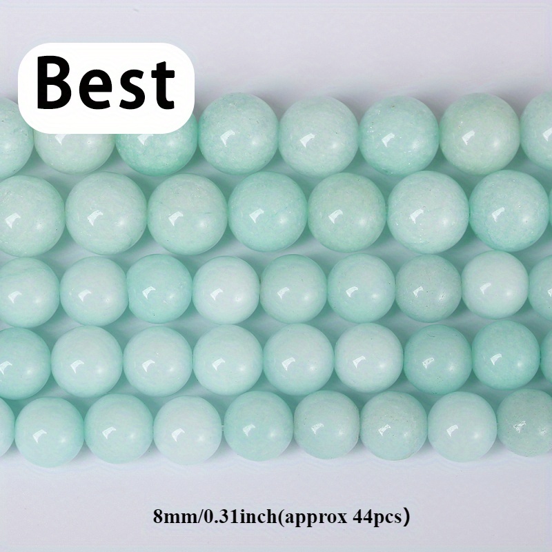 TEMU Natural Stone Beads Blue Amazonite Round Loose Spacer Agates Beads 4mm 6mm 8mm 10mm 12mm, Approximately 88/58/44/36/30pcs Per Strand, Ideal For