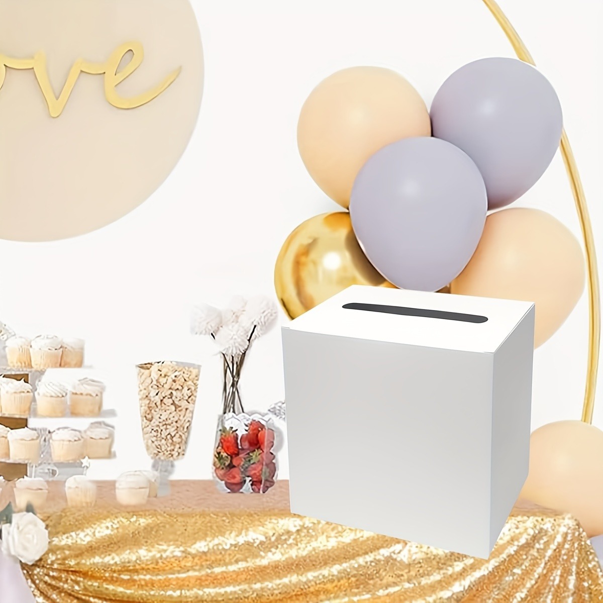 TEMU Boîtes à cartes blanches immaculées pour Halloween, Noël, décorations pour mariages et cérémonies de remise de diplômes, boîtes de jeu de pour