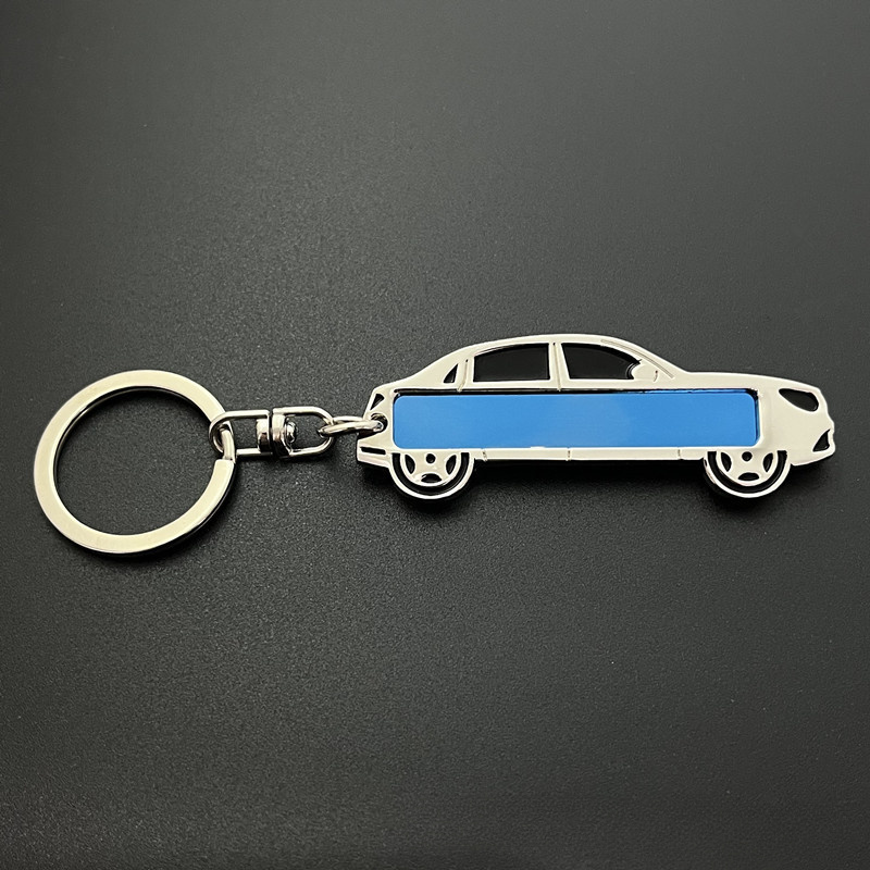 TEMU Customized Text Number Small Car Plate Keychain, Double-sided Customized Car Keychain, Advertising Keychain, Stainless Steel Small Gift, Car Key