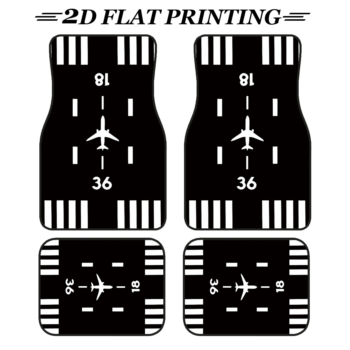 TEMU 4pcs Air Car Floor Mats Creative Black & White Anti-slip Decoration Pad, Suitable For All Vehicle Types, Cars, Trucks, And Suvs
