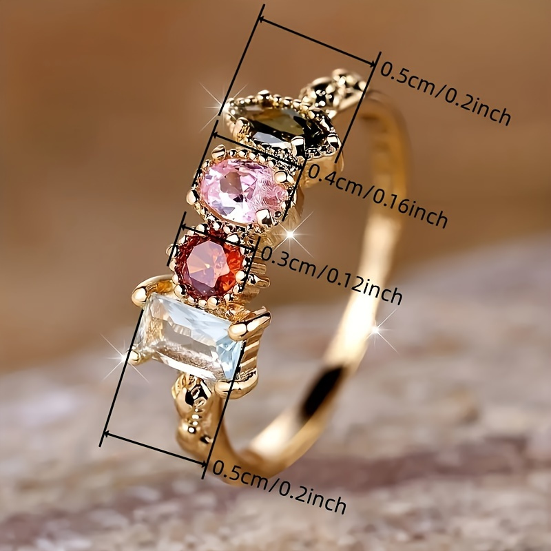 Women's Geometric Zirconia Ring in Glittery Finish