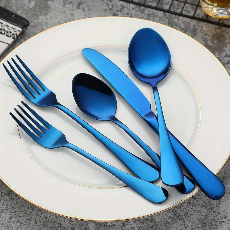 silverware set flatware cutlery 20pcs stainless steel tableware set service 4   fork knife spoon   polished dishwasher safe cutlery portable cutlery set home dining kitchen essentials stylish flatware modern silverware durable utensils   silverware home cooks restaurant supplies Product details 3